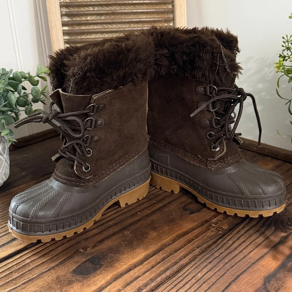 Sorel Kaufman Dark Brown Leather Boots with Fur Lining